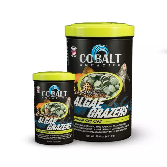 Cobalt Algae Grazer Fish Flakes with Probiotics for All Tropical Aquarium Fis...