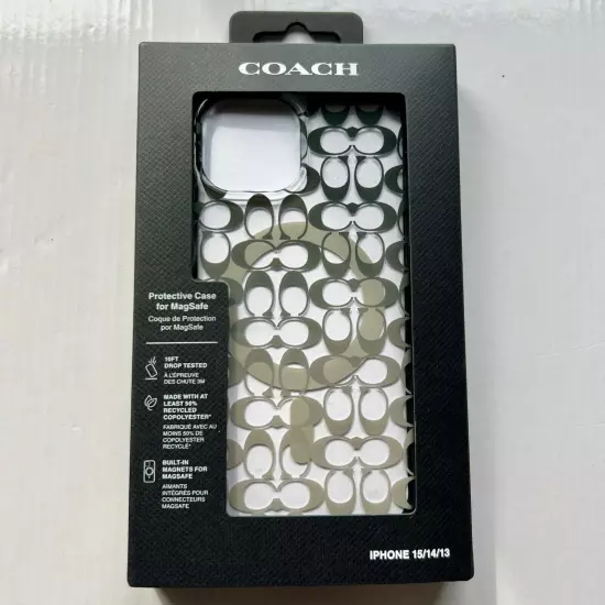 Coach for Apple iPhone 15 14 13 Case Cover Compatible with MagSafe Deep Forest