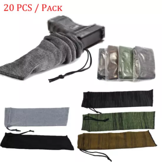 20pcs Pack Silicone Treated 14'' Gun Sock Pistols Cover Handgun Sleeve Airsoft