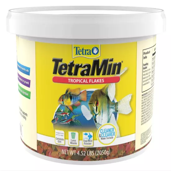 TetraMin Nutritionally Balanced Tropical Flake Food for Tropical Fish, 4.52 lbs