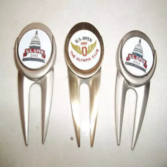 3 PCS US OPEN 2011 ,2012 Golf Divot Tool Magnetic Ball Marker Metal 