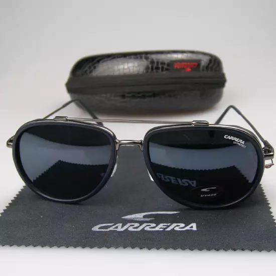 New Arrived Men Women Retro Sunglasses Windproof Matte Frame Carrera Glasses+Box