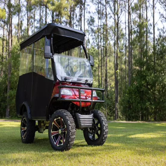 Red Dot White Marine Grade Vinyl Golf Cart Enclosure for Evolution Forester 4