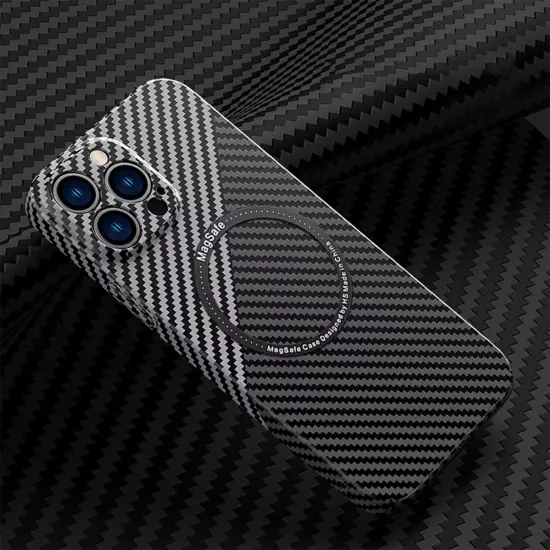 Case For iPhone 16 15 14 Pro Max Plus 13 12 Carbon Fiber Magnetic Mag Safe Cover