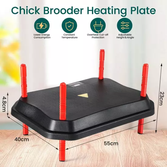 Chicken Brooder Heater Plate 22'' X 16'' 60W for 50 Chicks Adjustable Temperatur