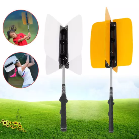 4 Blades Durable Golf Swing Fan Practice Grip Guide Training Aid Club Trainer US