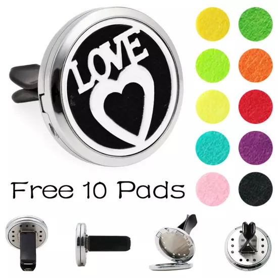 Car Diffuser Vent Clip Air Freshener Essential Oil Aroma diffuser Locket 10Pads 