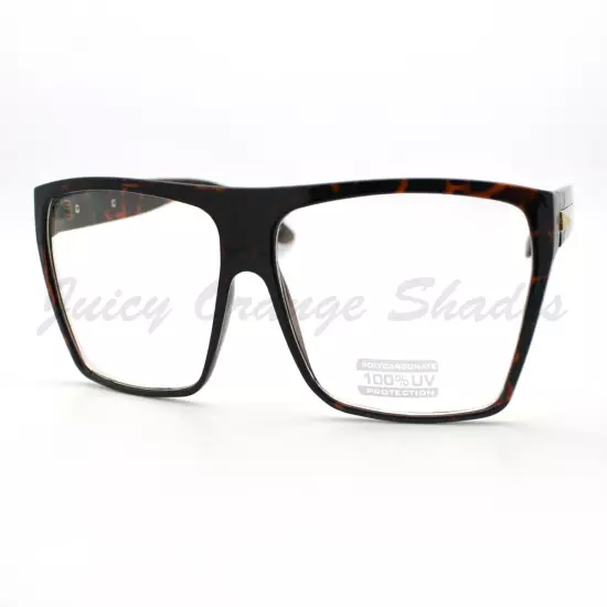 Super Oversized Eyeglasses Flat Top Square Clear Lens Glasses Frames