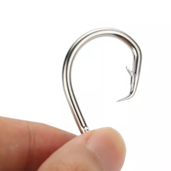 25pcs Saltwater Stainless Steel Fishing Hooks 8/0-12/0 Tuna Circle Big Game Hook