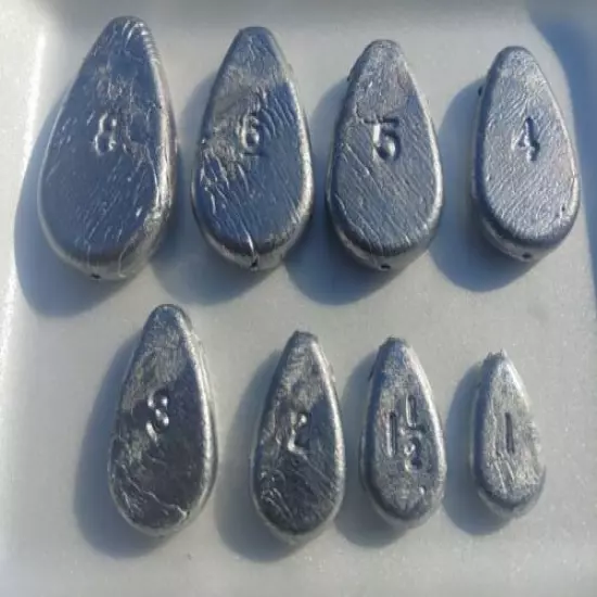 1 oz Flat No-Roll River fishing sinkers 100 pack