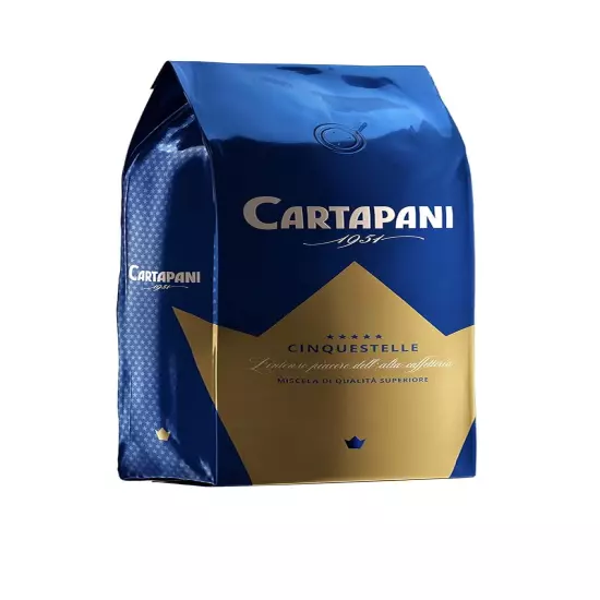 Caffe' Cartapani Cinquestelle Espresso Whole Bean Coffee, Premium Quality Ble...