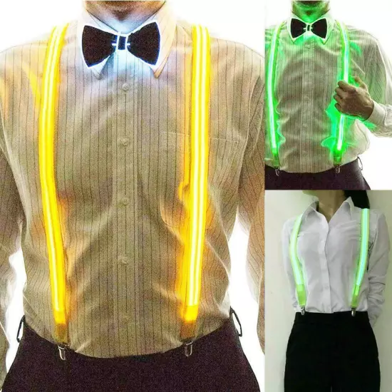 Light Up Men's LED Suspenders Perfect For Music Festival Sale USN