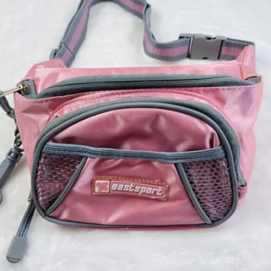 EastSport Gray & Pink Waist Fanny Pack With Extra Pocket Pouch Zippered Pockets