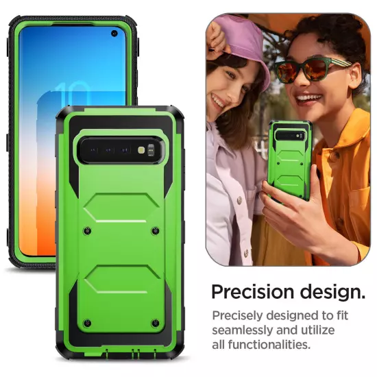 Green Case For Samsung Galaxy S10 5G/S10+/S10e Shockproof Cover / Tempered Glass