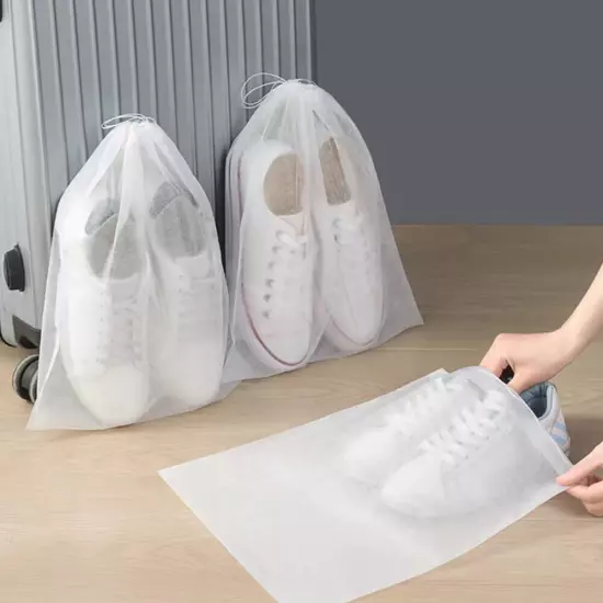 50X Drawstring Shoes Bags Travel Clothes Clear Portable Storage Bag Dust Pouch