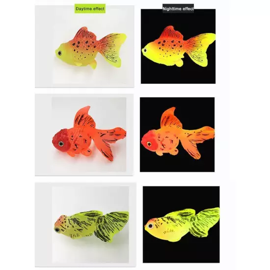 1pc Fish Tank Fish Glow Dark Goldfish Fake Fish Artificial Floating Moving H1G8