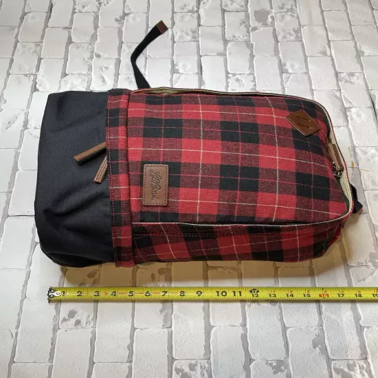 LL Bean Backpack Bookbag Wool Blend Plaid Flannel Laptop Tablet Travel School