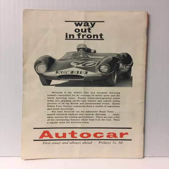 1963 Silverstone Nottingham Sports Car Club Program Sabre Six by Reliant Racing