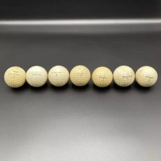 7 RARE Vintage Golf Balls Lot, Wilson Ladybug, Spalding Flying Lady, Ram, Hogan