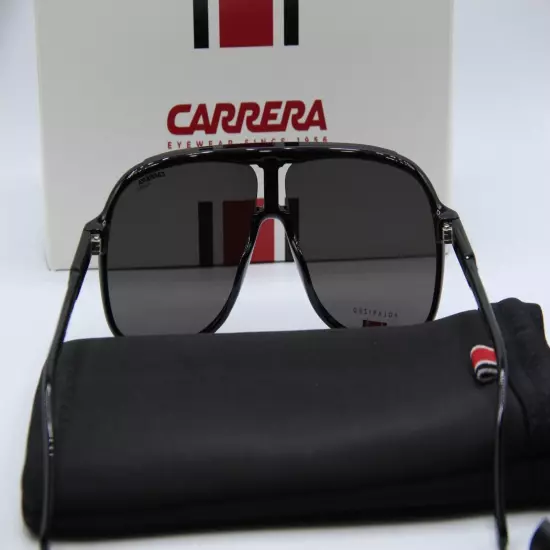 NEW CARRERA 1047/S 807M9 POLARIZED BLACK AUTHENTIC SUNGLASSES W/CASE 62-10