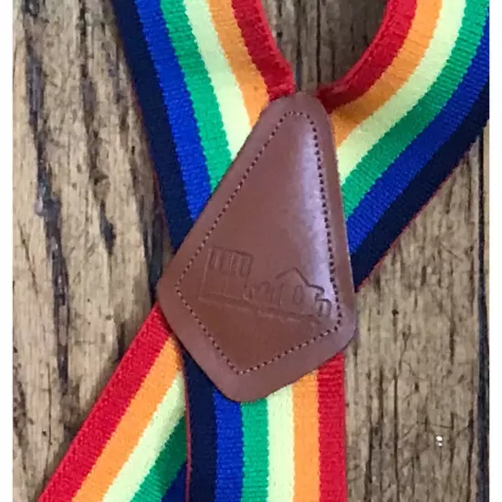 Hold Up Rainbow Suspenders Mork And Mindy LGBTQ Funky Retro Groovy USA Made