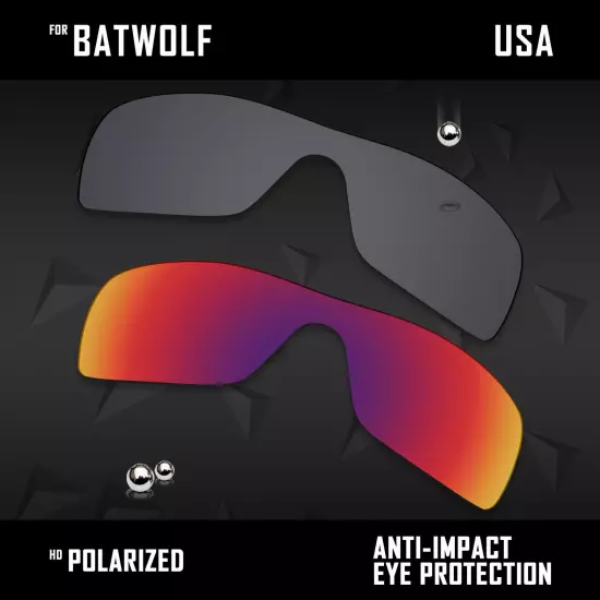 Anti Scratch Polarized Replacement Lenses for-Oakley Batwolf OO9101 Options