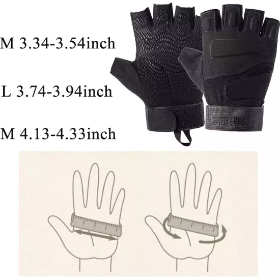 Tactical Military Fingerless Gloves Mens Outdoor Cycling Half Finger Gloves USA