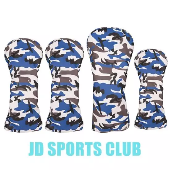 Blue Camouflage Golf Head Cover For Driver Fairway Wood Hybrid Club 135 UT Cover