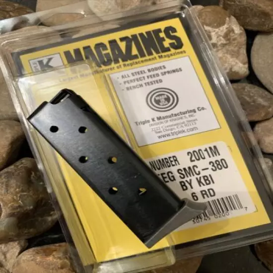 2-Pack FEG SMC-380 BY KBI, 6 RD MAGAZINE by TripleK #2001M .380 Mag Magazine