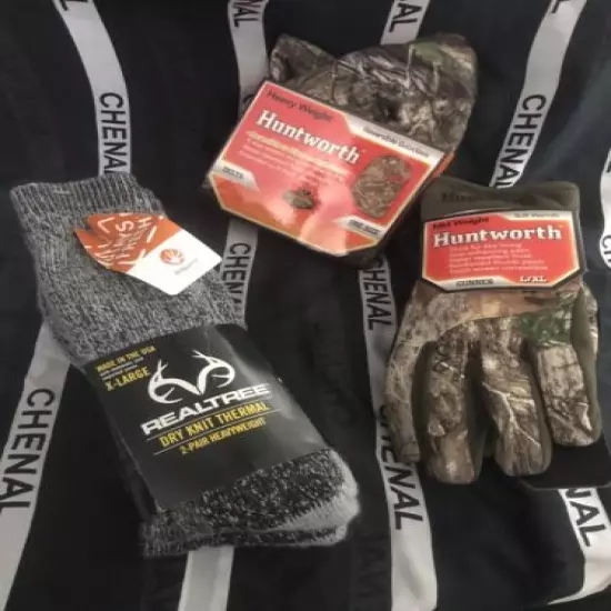 HUNTWORTH REALTREE Midweight Gloves Dry Knit Thermal Balaclava Face Mask New !