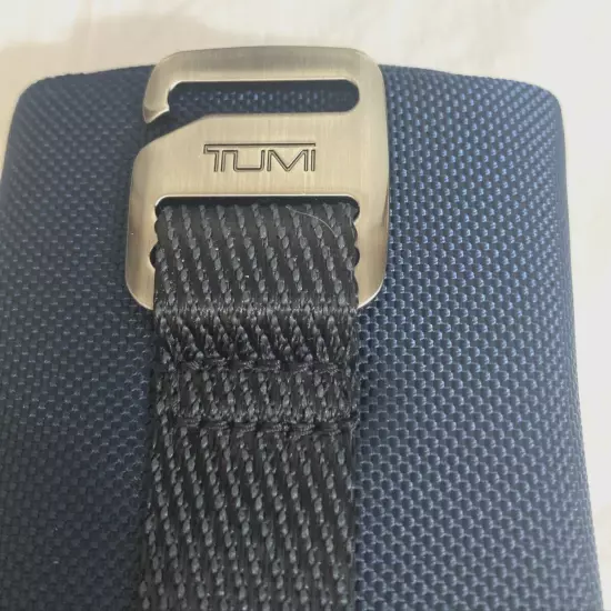 TUMI Accent Travel Accessory Small Modular Pouch Cord Bag Navy Blue Black Trim