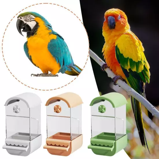 Bird Feeder Cup No Mess Bowl Cage Automatic Feeding Canary Parrot Cockatie D1P0