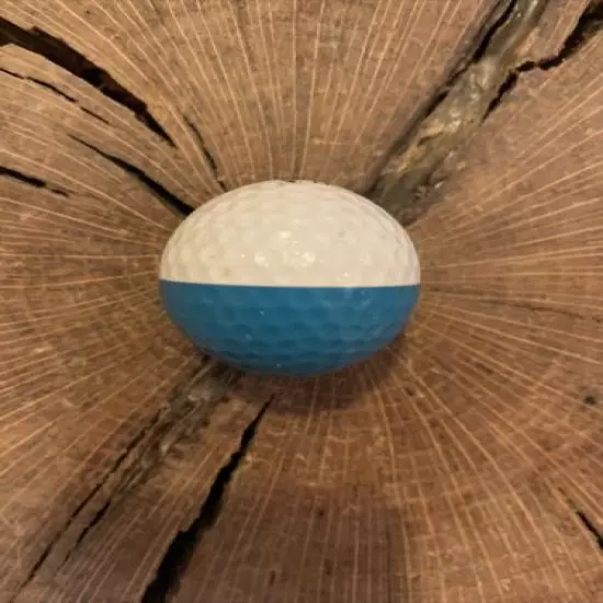 VINTAGE TEAL AND WHITE PING EYE 2 GOLF BALL