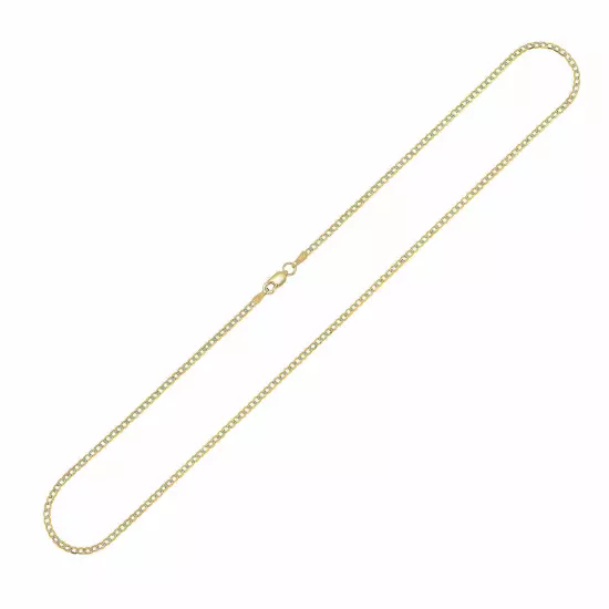 14k Solid Yellow Gold Cuban Link Chain Necklace D/cut 1.5mm-2.5mm Sz 16"-24"