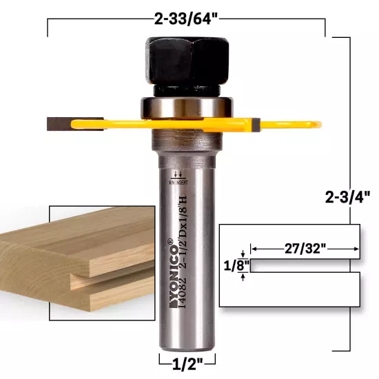 1/8" Slotting Cutter Router Bit - 1/2" Shank - Yonico 14082