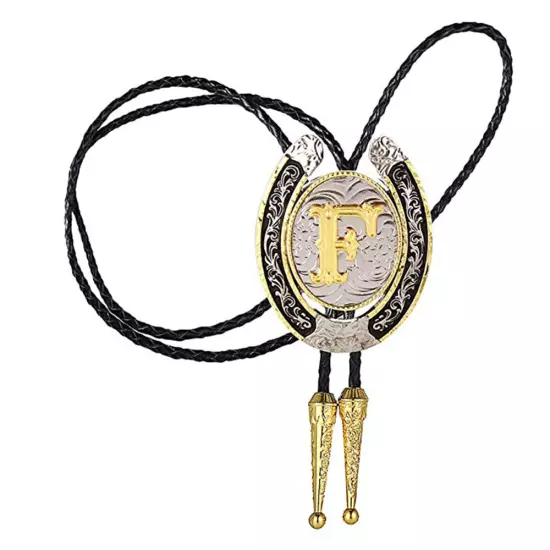 Bolo Tie for Men- Golden Initial Letter A to Z Western Cowboy Bolo Tie for Women