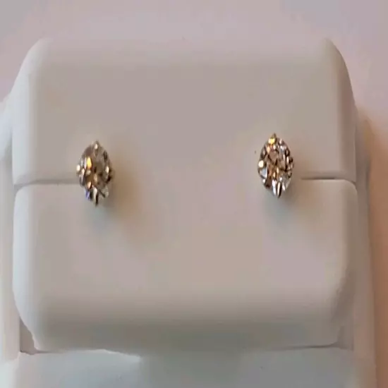 REAL 10kt Gold Stud Earring Mens Women Kids Genuine 10k Yellow Gold with Stone