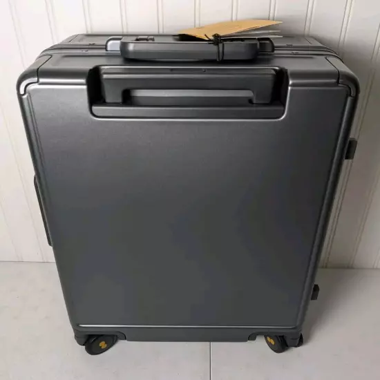 LEVEL8 Zipperless Carry on Luggage w/ Aluminum Frame 20" Spinner, TSA Lock, Grey