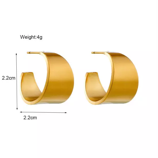 Fashion Women 18K Gold Plated Stainless Steel Stud Earrings Retro Jewelry E3651