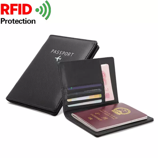 RFID Blocking Slim Travel Passport Wallet Leather ID Card Case Cover Wallet US