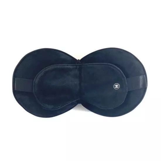 Rare Black Velvet Chanel Travel Mask and Pillow