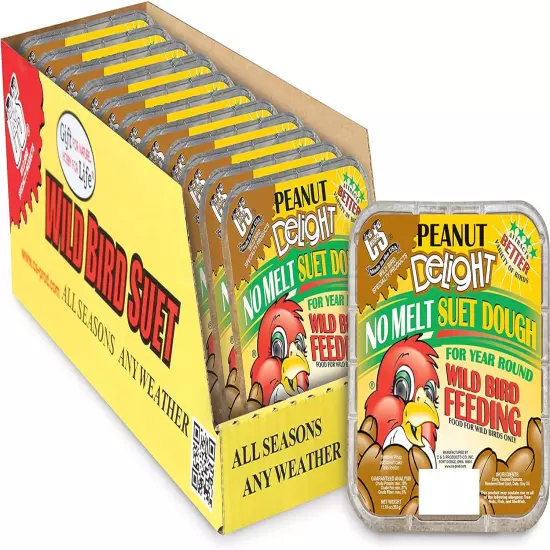 Peanut Delight No Melt Suet Dough, 12/Pack 11.75 Ounces