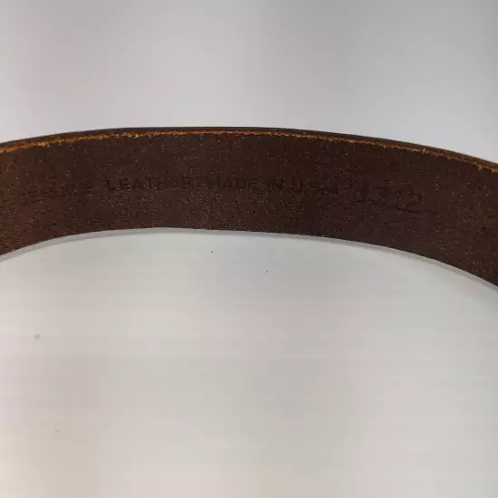 Distressed Brown Genuine Leather Belt Made in the USA 30"