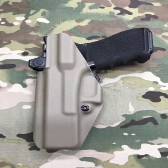 FDE Kydex IWB Holster for Glock 17 22 RMR CUT w/adj Ret. App Draw