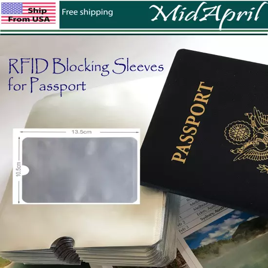 Passport Protector Cover Vinyl, RFID sturdy Holder Passport Sleeve US 