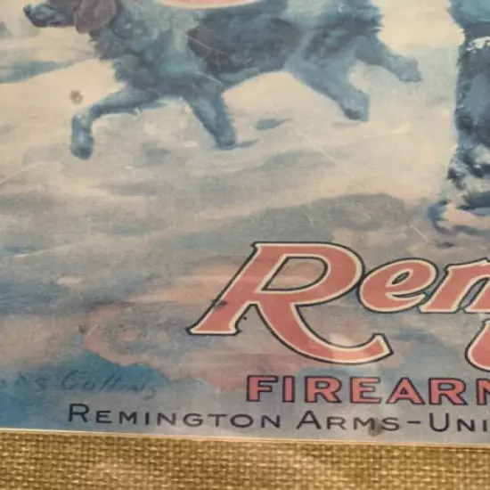 Framed Signed Vintage Remington UMC Advertising Poster