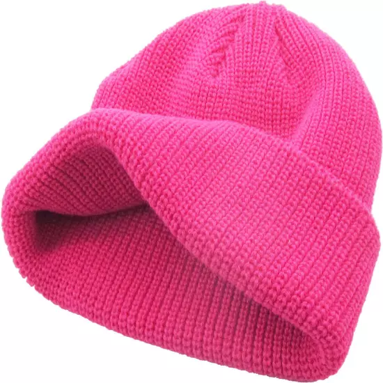 Warm Winter Knit Cuff Beanie Cap Fisherman Watch Cap Daily Ski Hat Skully