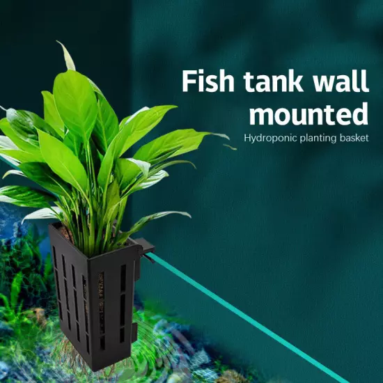 Fish Tank Plant Holder Aquarium Hydroponic Planter Cup Wall Mounted Plant Basket