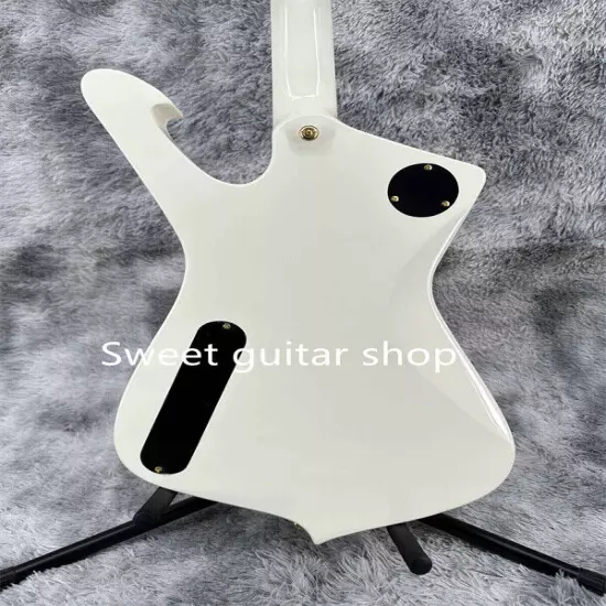 New White Iceman Electric Guitar Gold Hardware Fixed Bridge 2H Pickup Solid Body