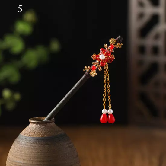 Womens Flower Wooden Chopsticks Hair Hairpin Hair Stick Chinese Style Retro❥